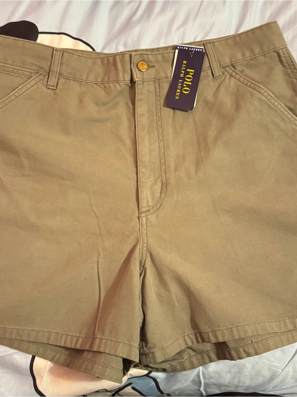 Polo by Ralph Lauren Men’s Tan Flat Front Cotton Shorts